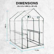 Load image into Gallery viewer, Mini Greenhouse 1.9m x 1.2m x 1.9m - Clear PVC