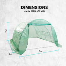 Load image into Gallery viewer, Tunnel Greenhouse 4.0m x 3.0m x 2.0m - Green PE Mesh