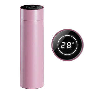 Vacuum Flask Soga Smart LCD 500ml Stainless Steel - Pink-Bottle-Just Juicers