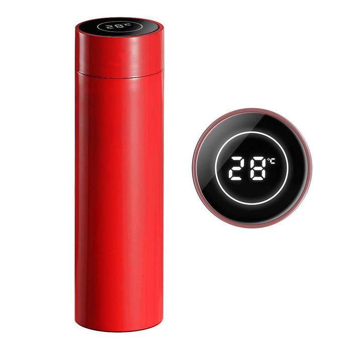 Vacuum Flask Soga Smart LCD 500ml Stainless Steel - Red-Bottle-Just Juicers