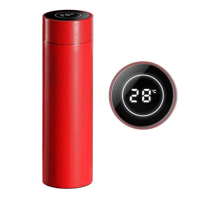 Vacuum Flask Soga Smart LCD 500ml Stainless Steel - Red-Bottle-Just Juicers