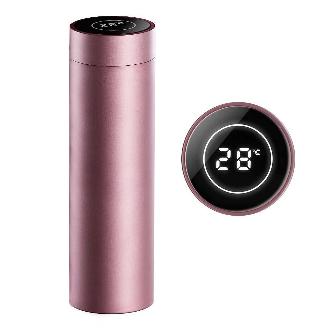 Vacuum Flask Soga Smart LCD 500ml Stainless Steel - Rose Gold-Bottle-Just Juicers
