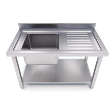 Load image into Gallery viewer, Work Bench With Sink Soga 160 x 70 x 85 cm Stainless Steel With Backboard-Bench-Just Juicers