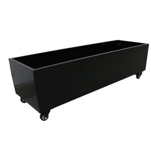long planter box on wheels and planter beds